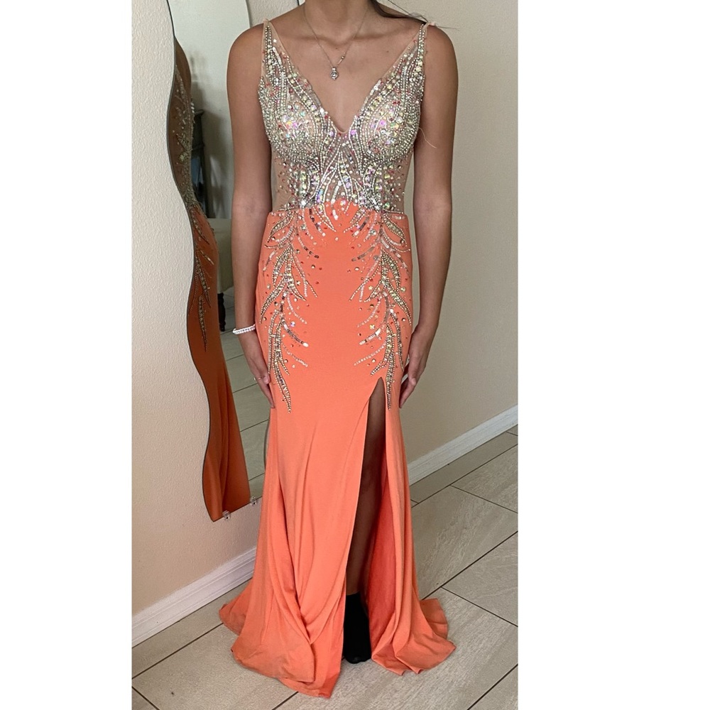 Precious Formals coral dress